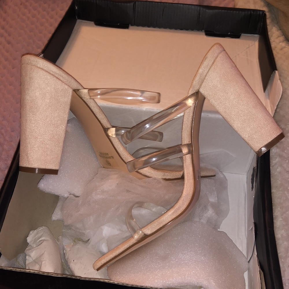 Clear 4.5 inch heeled sandals